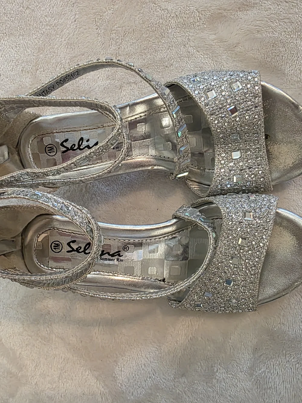 Silver Glitter Kids' Dress Heels